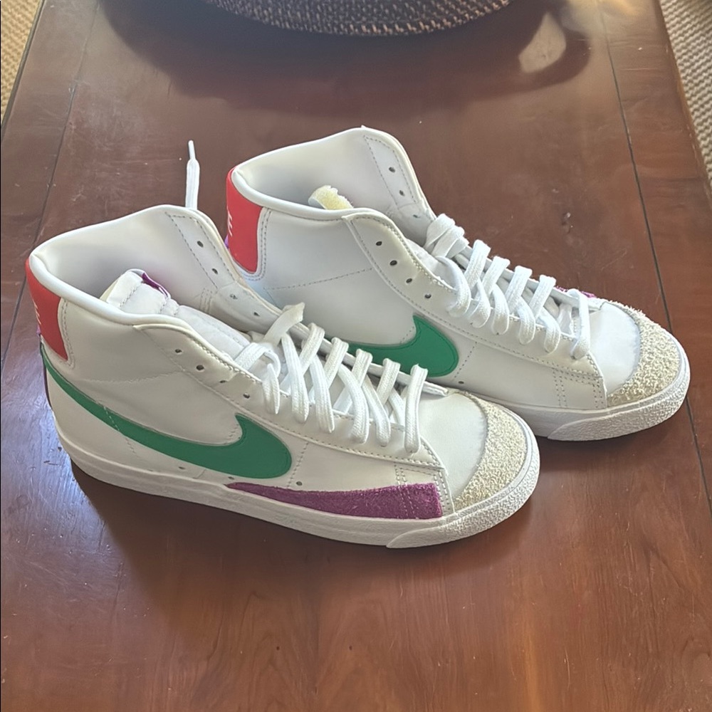 Nike Women’s Blazer Mid ‘77 - White and Green High-Top Sneakers - Never Worn